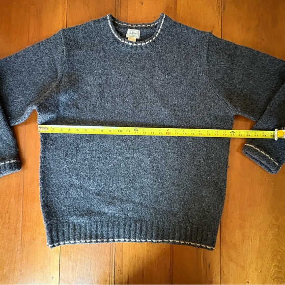 Men's LL Bean Classic Wool Blend Henley Sweater Large - Dark Gray - Picture 4 of 11